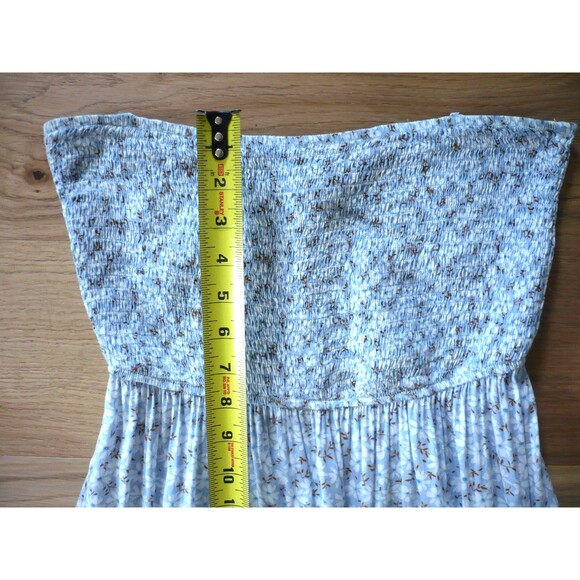 Aakkaa Smocked Tube Maxi Floral Dress S Cottagecore Garden Girl Boho Cowgirl - Picture 11 of 15